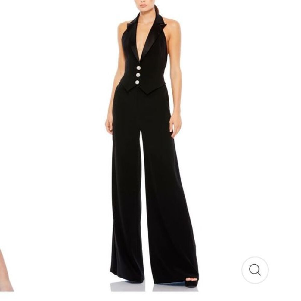 BLACK TUXEDO HALTER JUMPSUIT new size 6